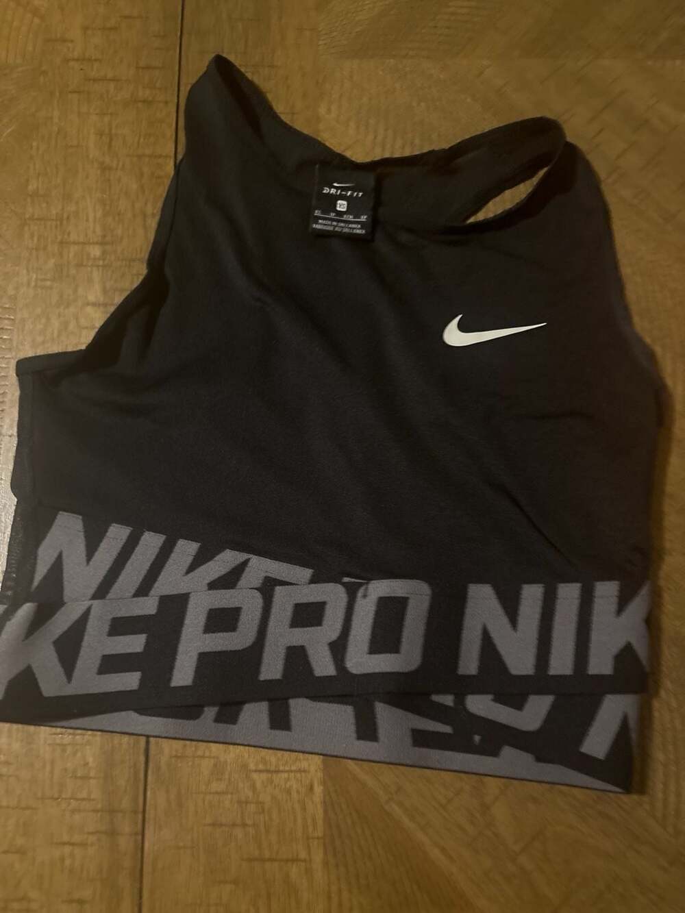 Nike Pro Dri-FIT Crossover Cropped Tank Top Black Size XS